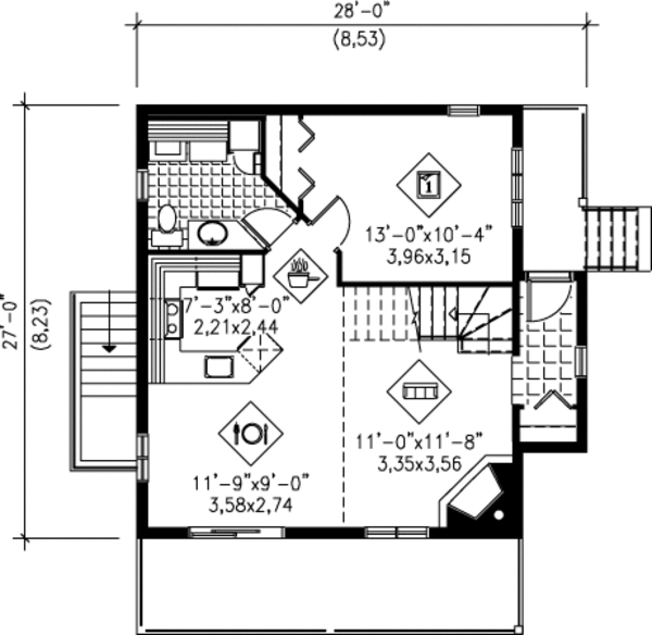 Dream House Plan - Traditional Floor Plan - Main Floor Plan #25-4255