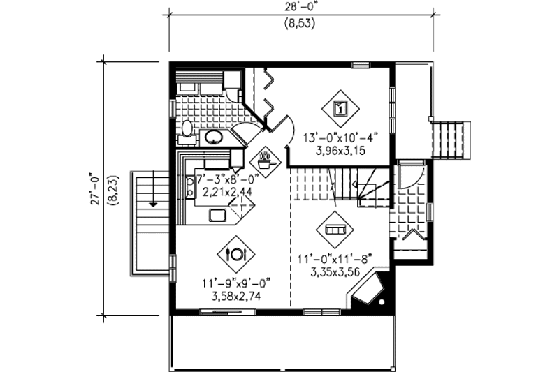 Dream House Plan - Floor Plan - Main Floor for Traditional House Plan #25-4255 - 3 bed, 2.5 bath