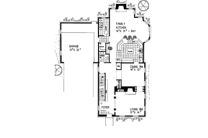 Home Plan - Floor Plan - Main Floor for Classical House Plan #72-970 - 4 bed, 3.5 bath