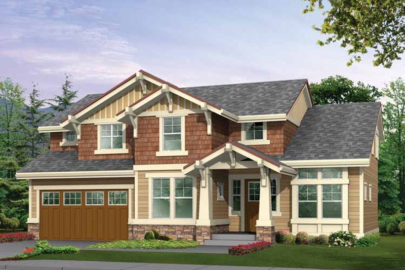 House Plan Design - Exterior - Front Elevation 3 for Craftsman House Plan #132-303 - 3 bed, 2.5 bath
