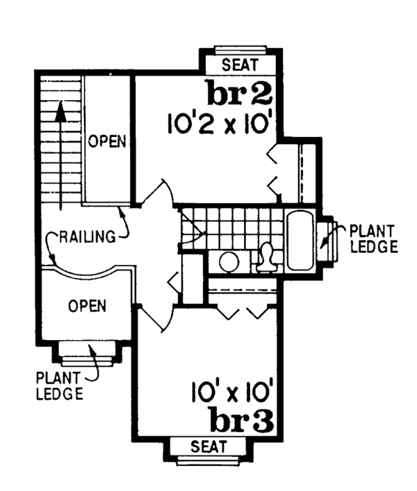 House Plan Design - Mediterranean Floor Plan - Upper Floor Plan #47-810
