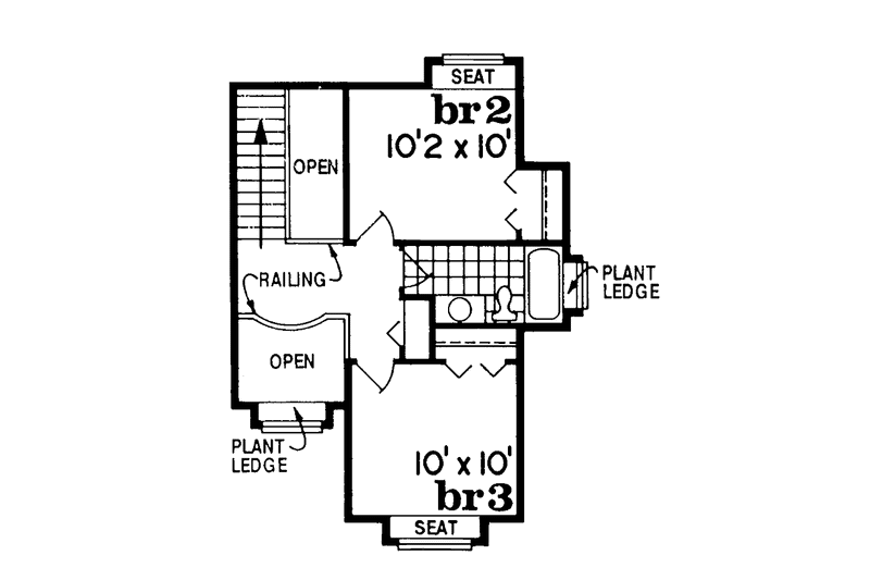 Dream House Plan - Floor Plan - Upper Floor for Mediterranean House Plan #47-810 - 3 bed, 2.5 bath