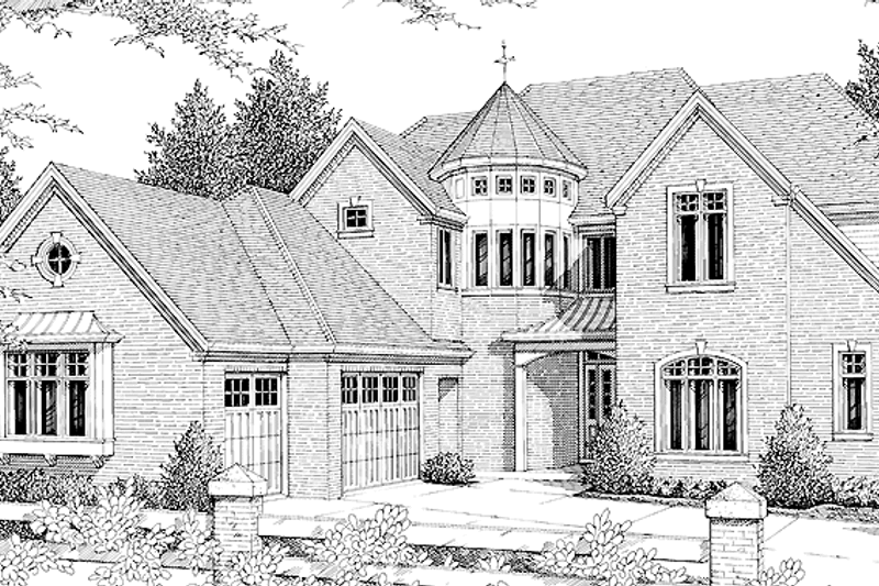 Home Plan - Tudor Exterior - Front Elevation Plan #48-805