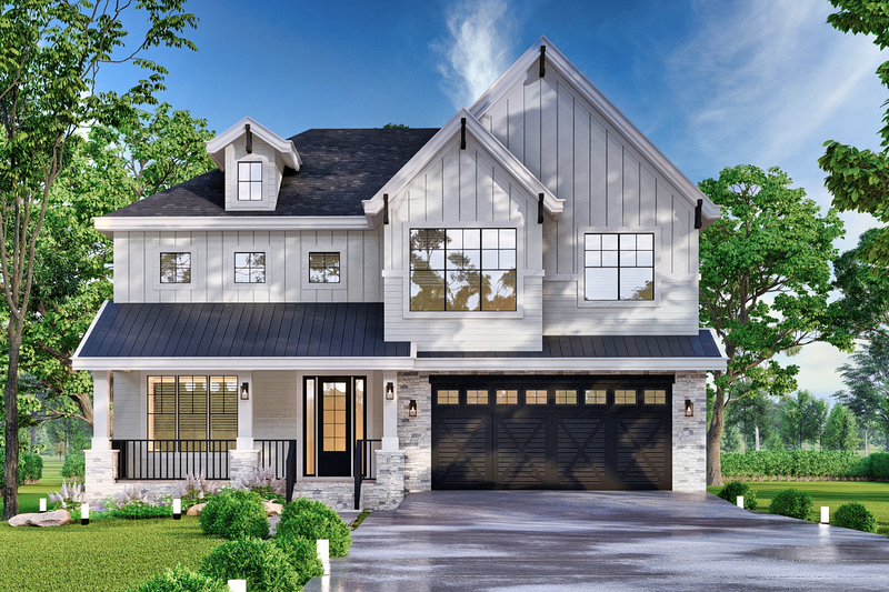 Craftsman Style House Plan - 4 Beds 4 Baths 2968 Sq/Ft Plan #119-450