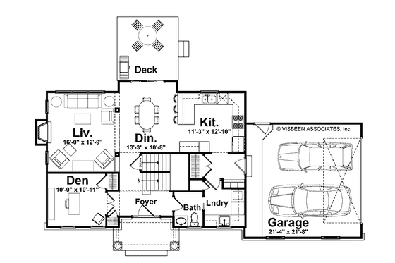 Floor Plan - Main Floor for Country House Plan #928-162 - 3 bed, 2.5 bath