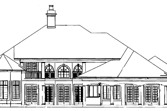 Exterior - Rear Elevation for Mediterranean House Plan #930-119 - 4 bed, 3.5 bath