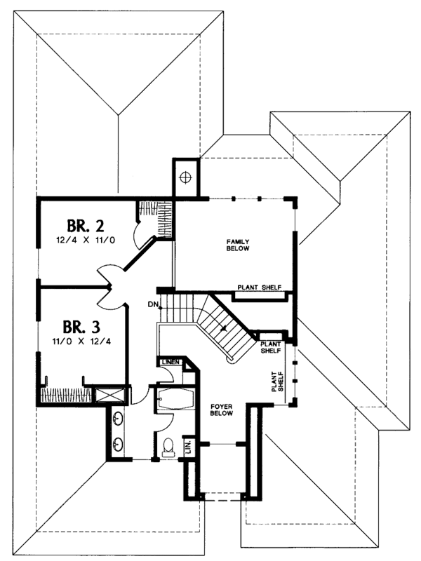 Architectural House Design - Prairie Floor Plan - Upper Floor Plan #48-737