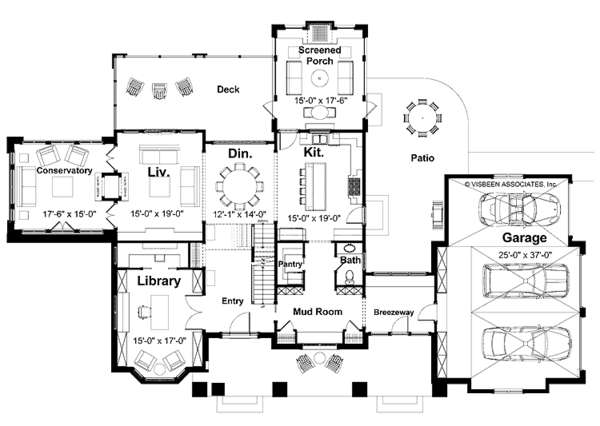 Craftsman Floor Plan - Main Floor Plan #928-45