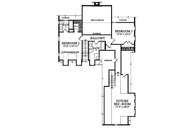 Dream House Plan - Floor Plan - Upper Floor for Country House Plan #137-335 - 3 bed, 3.5 bath