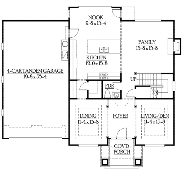 Architectural House Design - Prairie Floor Plan - Main Floor Plan #132-380