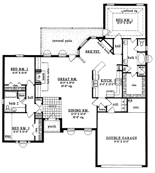 Dream House Plan - European Floor Plan - Main Floor Plan #42-487