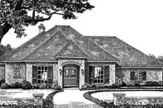 Exterior - Front Elevation for European House Plan #310-243 - 3 bed, 2.5 bath