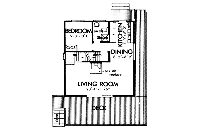 Architectural House Design - Floor Plan - Main Floor for Contemporary House Plan #320-762 - 3 bed, 1.5 bath