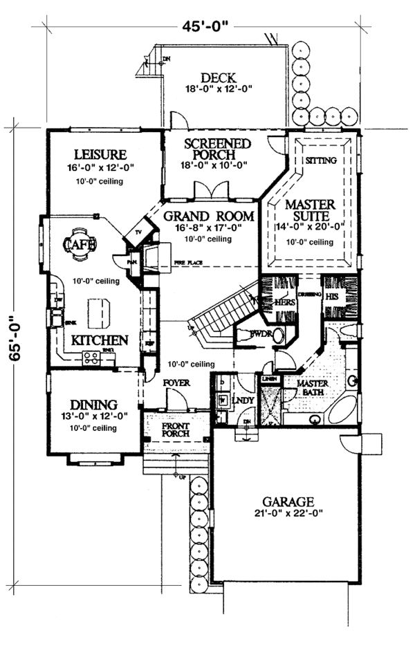 House Plan Design - European Floor Plan - Main Floor Plan #1007-23