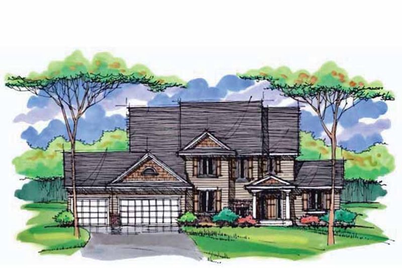 Home Plan - Exterior - Front Elevation 3 for Country House Plan #51-1004 - 4 bed, 2.5 bath