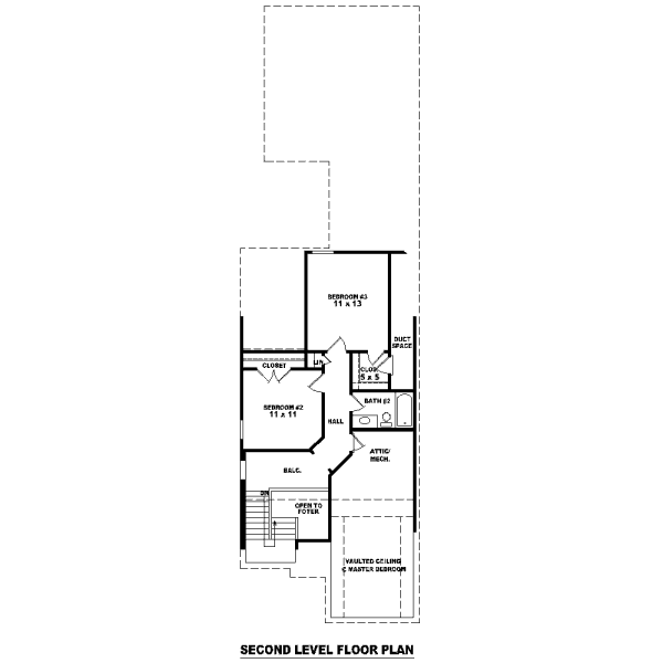 Floor Plan - Upper Floor for Traditional House Plan #81-13624 - 3 bed, 2.5 bath