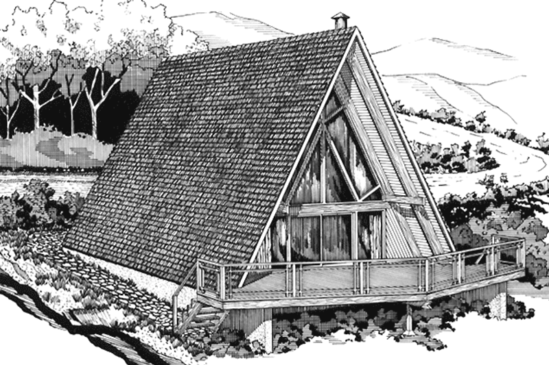 Dream House Plan - Prairie Exterior - Front Elevation Plan #320-1035