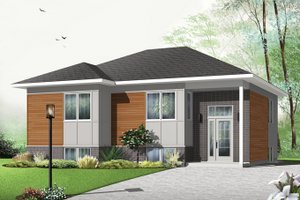 Exterior - Front Elevation 4 for Contemporary House Plan #23-2578 - 2 bed, 1 bath