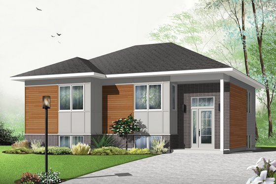 Exterior - Front Elevation 4 for Contemporary House Plan #23-2578 - 2 bed, 1 bath