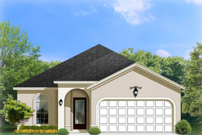 Home Plan - Exterior - Front Elevation 3 for Adobe / Southwestern House Plan #1058-88 - 3 bed, 2 bath