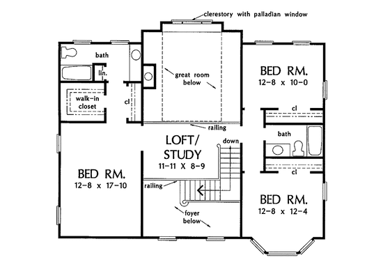 Floor Plan - Upper Floor for Victorian House Plan #929-172 - 4 bed, 3.5 bath