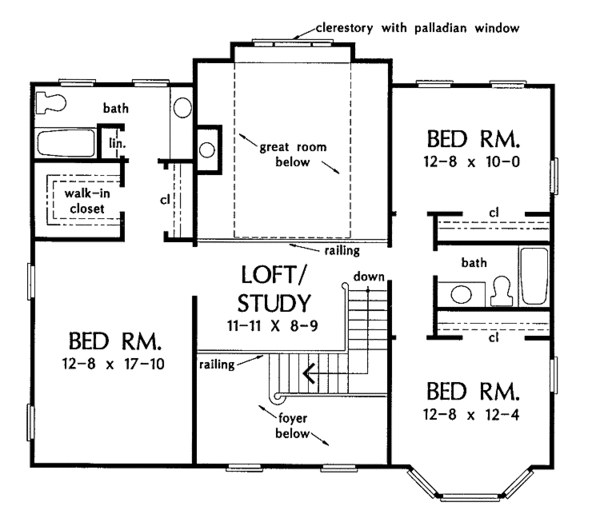 Architectural House Design - Victorian Floor Plan - Upper Floor Plan #929-172