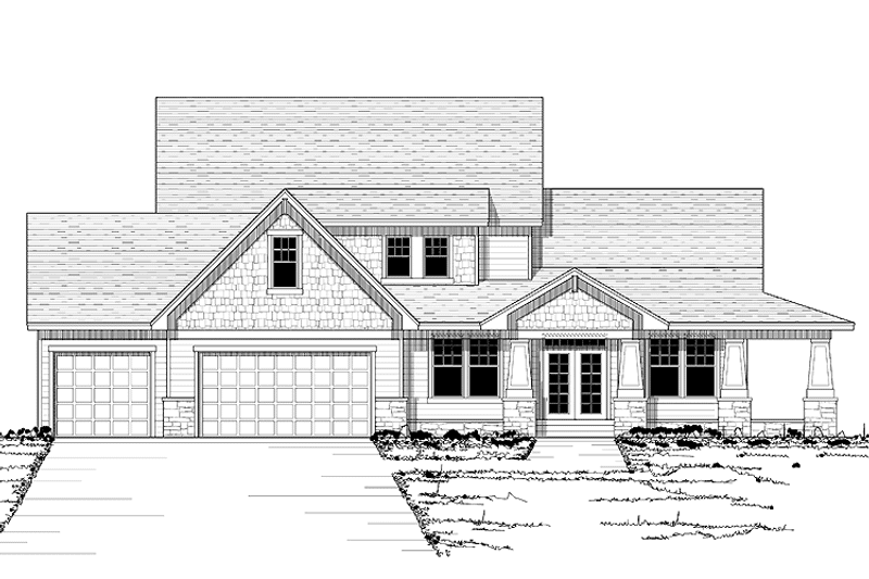 Architectural House Design - Exterior - Front Elevation 3 for European House Plan #51-641 - 4 bed, 3 bath