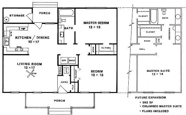 Cottage Floor Plan - Main Floor Plan #14-154