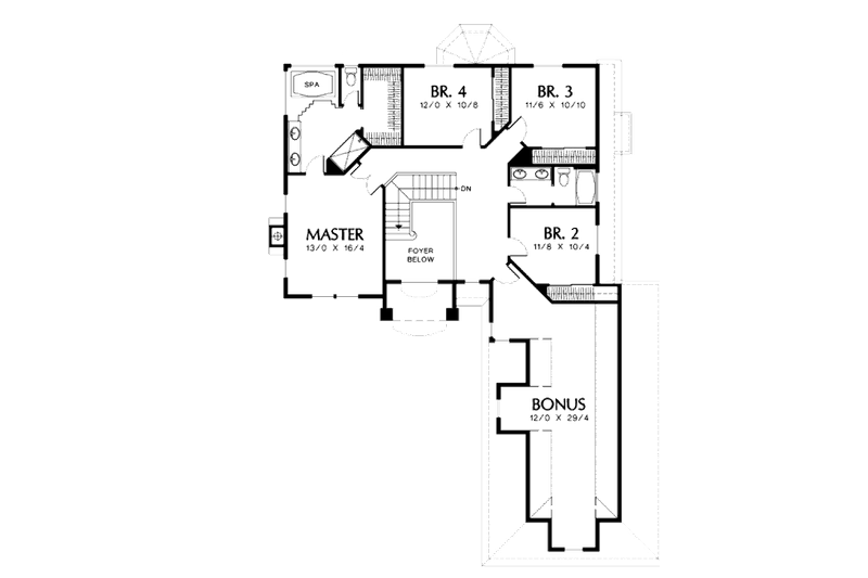 Home Plan - Floor Plan - Upper Floor for Traditional House Plan #48-451 - 4 bed, 2.5 bath