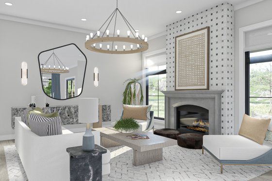 Interior - Family Room for Farmhouse House Plan #455-238 - 4 bed, 3 bath