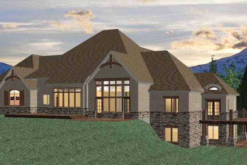 Architectural House Design - Exterior - Rear Elevation for European House Plan #937-15 - 5 bed, 3 bath