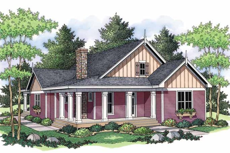 Home Plan - Country Exterior - Front Elevation Plan #51-691