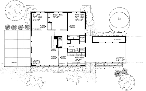 House Plan Design - Contemporary Floor Plan - Main Floor Plan #72-624