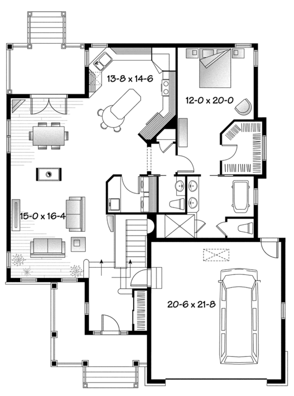 Home Plan - Country Floor Plan - Main Floor Plan #23-2573