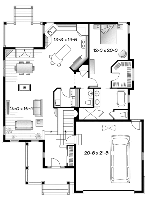 Dream House Plan - Country Floor Plan - Main Floor Plan #23-2573