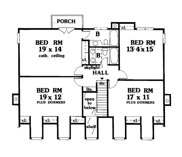 Architectural House Design - Farmhouse Floor Plan - Upper Floor Plan #3-313