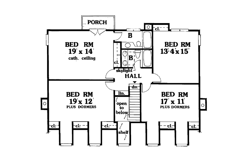 Dream House Plan - Floor Plan - Upper Floor for Farmhouse House Plan #3-313 - 5 bed, 3.5 bath