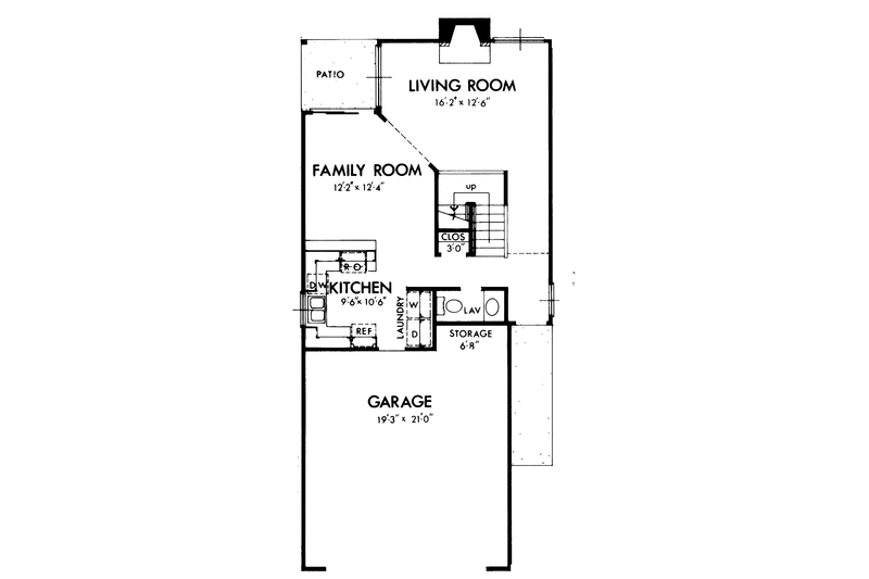Home Plan - Floor Plan - Main Floor for Contemporary House Plan #320-778 - 3 bed, 2.5 bath