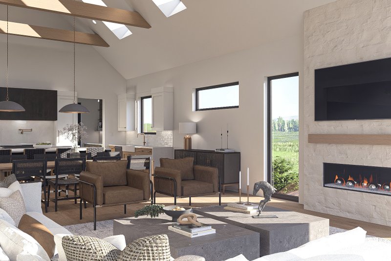 House Design - Interior - Family Room 1 for Modern House Plan #455-382 - 3 bed, 2.5 bath