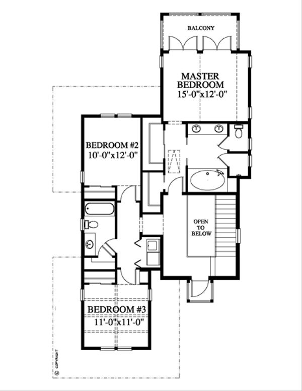 Beach Floor Plan - Upper Floor Plan #426-12
