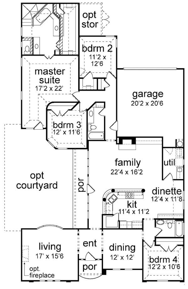 Architectural House Design - Mediterranean Floor Plan - Main Floor Plan #84-701