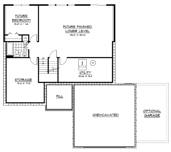House Plan Design - European Floor Plan - Lower Floor Plan #51-590