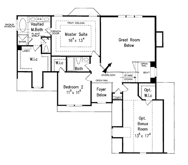 House Blueprint - Colonial Floor Plan - Upper Floor Plan #927-896