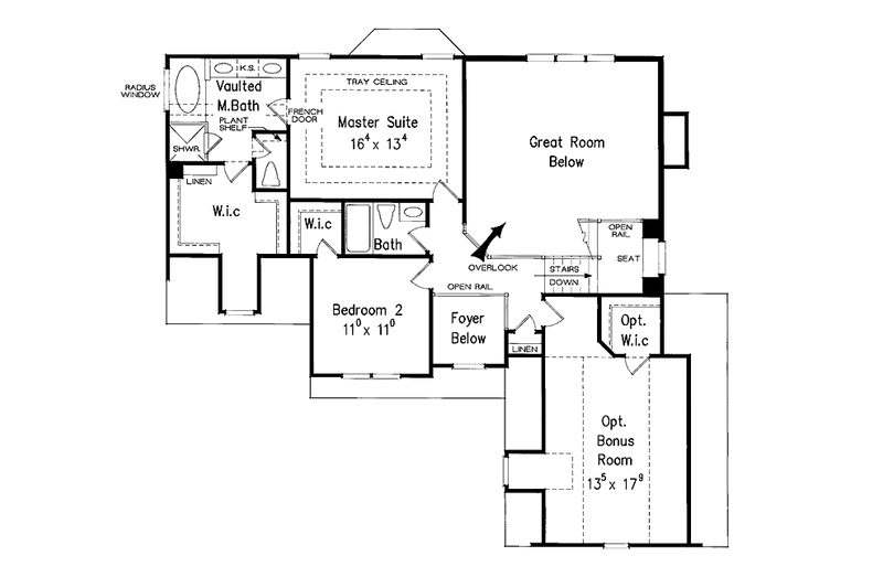 House Blueprint - Floor Plan - Upper Floor for Colonial House Plan #927-896 - 4 bed, 3 bath