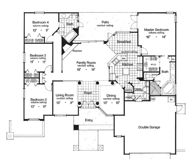 Architectural House Design - Mediterranean Floor Plan - Main Floor Plan #417-602