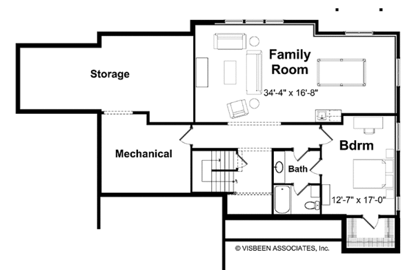 Home Plan - Traditional Floor Plan - Lower Floor Plan #928-106