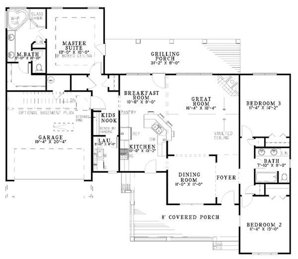 House Plan Design - Country Floor Plan - Main Floor Plan #17-2893