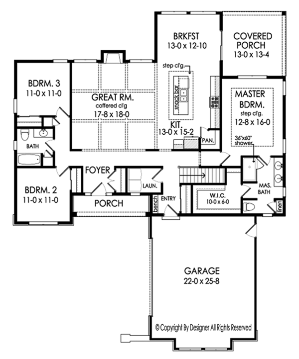 Home Plan - Ranch Floor Plan - Main Floor Plan #1010-200