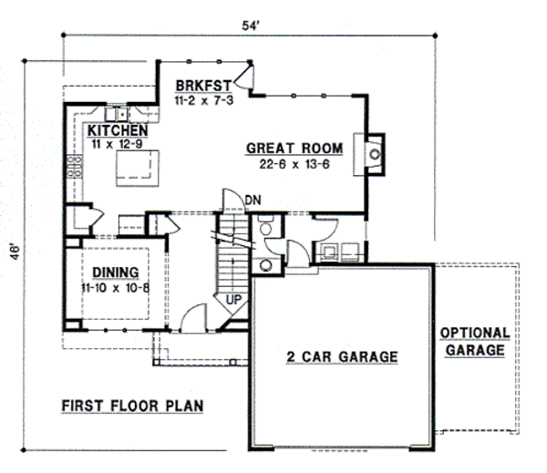 Traditional Floor Plan - Main Floor Plan #67-478