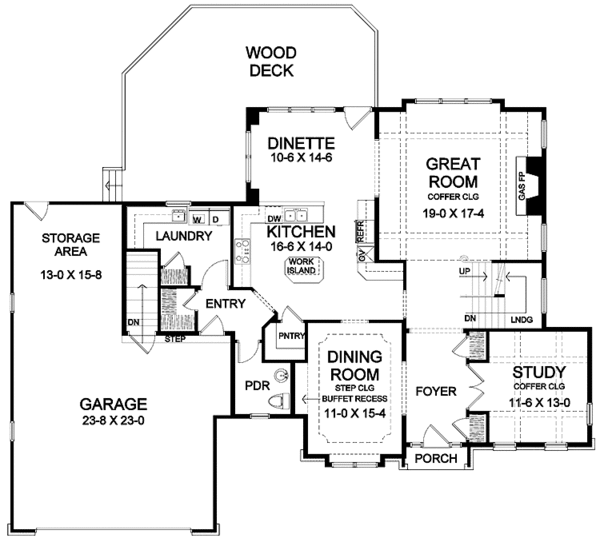 Architectural House Design - Classical Floor Plan - Main Floor Plan #328-377
